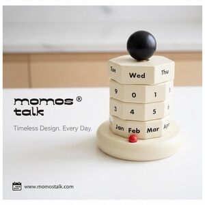 Momos Talk Perpetual Wooden Desk Calendar